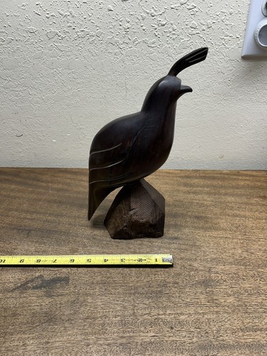 Wooden hand carved quail - carved, bird