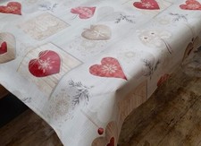 Red Hearts Patchwork White
