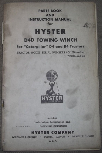 Hyster d4d towing winch - hyster,