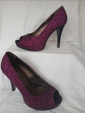 Purple Glitter Stiletto Shoes