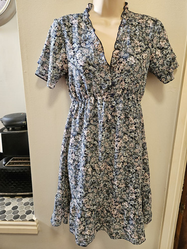 Apricot navy floral chiffon - apricot,