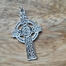 REDUCED ..925 Sterling Silver Celtic Trinity Cross Pendant Charm For Necklace ..