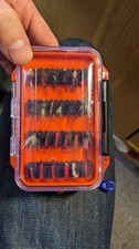 trout flies fishing fly gold heads nymphs, spiders, buzzers, in double sided box