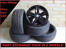 Genuine 18" BMW 189 3 Series E90 E91 E92 E93 Black Alloy Wheels And New Tyres