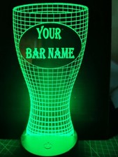 personalised Bar open light up led pub sign beer glass customised man cave