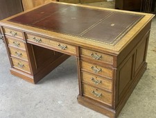 VICTORIAN ARTS & CRAFTS OAK PARTNERS  DESK VERY CLEAN BEST ON EBAY WE DELIVER.