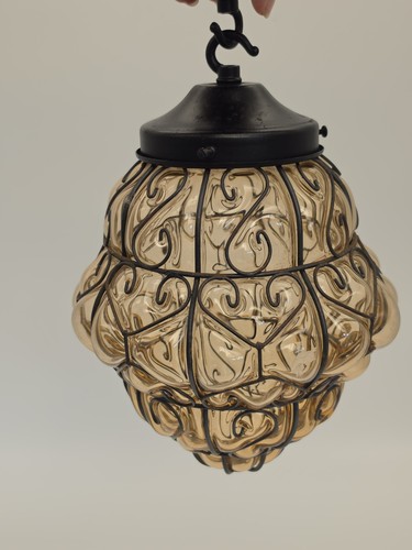 Vintage amber blown glass - blown,