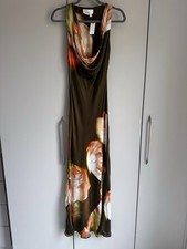 Anthropologie Brown Gracie Floral Maxi Dress Size 10 –Cowl Neck, Bias Cut