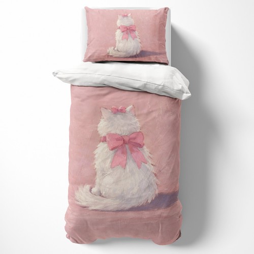Kawaii cat with bow pattern - kawaii,