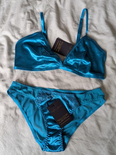 Handmade teal lace - handmade, satin