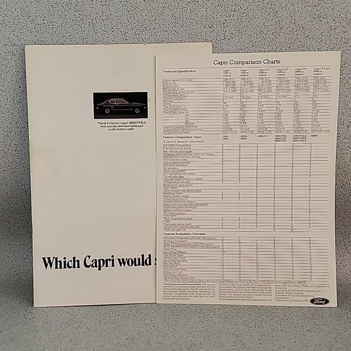 Ford capri car sales brochure - capri,