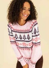 Knitting Pattern copy Ladies fair isle Christmas  sweater 45 - 57"  chest 1018J