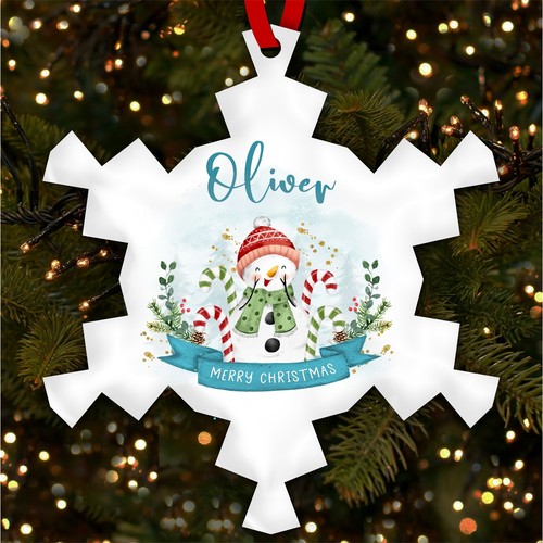 Snowman blue family snowflake - family,