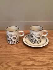 Hornsea Lancaster Vitramic Cornrose Espresso Coffee Cups Cans  And Saucer