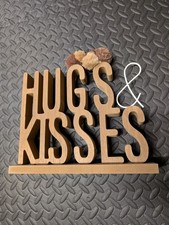 Hugs & Kisses Wooden Sign, Wooden Gift, Hedgehogs, Next Hone