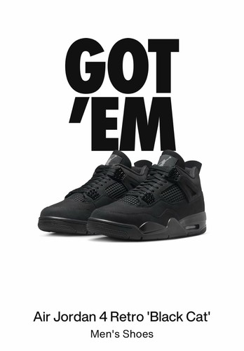 Air jordan retro - 4, black