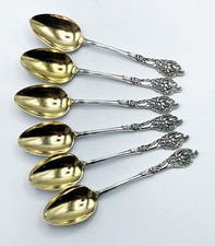 SIX SILVER COFFEE SPOONS c1900
