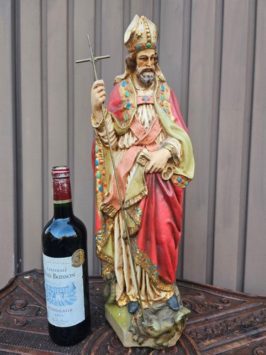 Antique chalk statue saint - statue, of