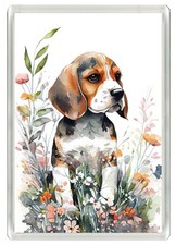 BEAGLE BEAUTIFUL DOG & FLOWERS