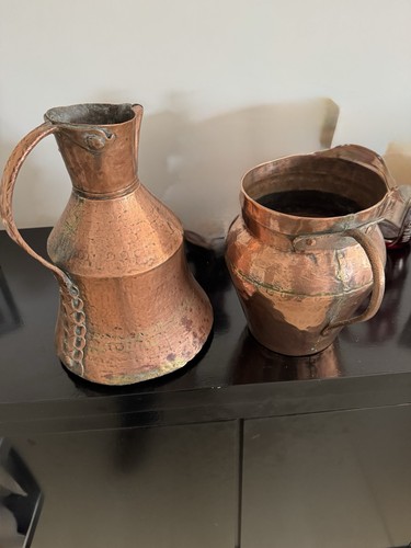 Vintage hand hammered copper - hand-hammered,
