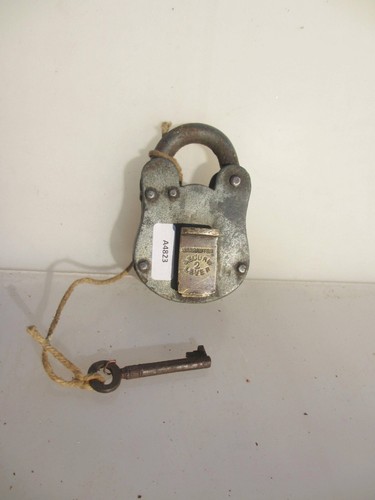 Vintage iron padlock brass - vintage,