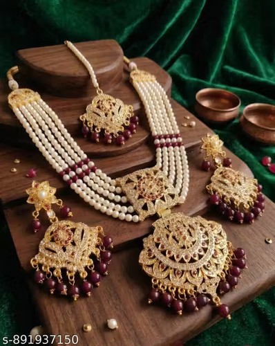 Gold plated jewellery set - jewellery, set,rani
