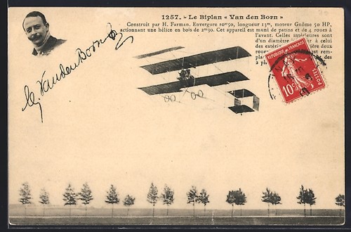 Postcard biplan van den - biplan,