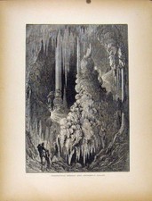 Original Old Antique Print