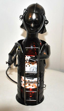 Metal Bottle holder-'Fireman' Novelty Wine holder-Gun metal silver-Decorative GC