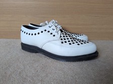 Dr Martens WILLIS STUD CREEPER WHITE SMOOTH LEATHER Size UK 7.5, EUR 41