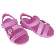 Crocs Girls Sandals Pink Keeley Flower Charm Strappy size 8 C