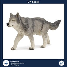 Gift-Ready Hand-Painted Grey Wolf Figurine - Imaginative Play & Home Decor