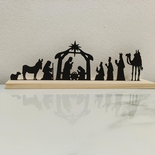 Metal nativity set - set, with