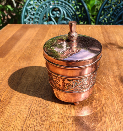 Vintage copper caddy jar - caddy,