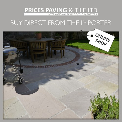 Indian sandstone patio - indian, paving