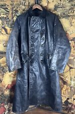 Rare Original WW2 German Double Breasted Officers Leather Coat Size 40 