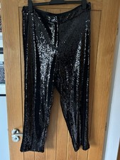 River Island Black Sequin Trousers Size 18