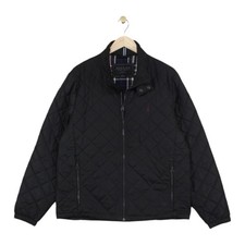 Joules Bickleigh Quilted Jacket Mens Size L Black Full Zip Lightweight Outdoor