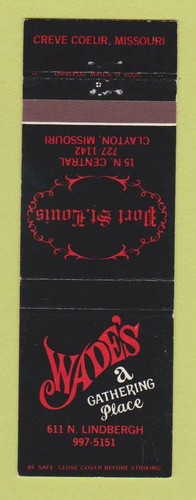 Matchbook cover wade s - matchbook,