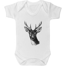 'Red Deer Portrait' Baby Grows / Bodysuits (GR058831)