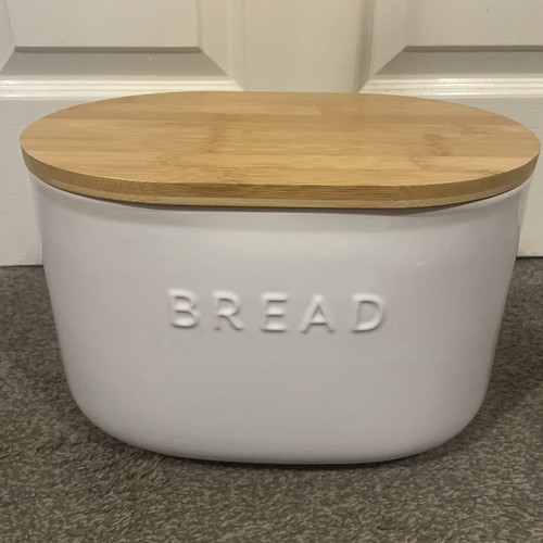 Bread bin white ceramic - bin,