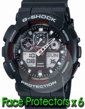 CASIO G-Shock GA100-1A display face protectors x 6 .....WATCH NOT INCLUDED
