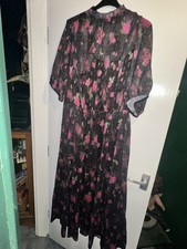 JOANNA HOPE SIZE 22 Beautiful Ladies Long black red Floral Patterned Dress NEW