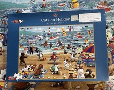 Gibsons 500XL Piece Jigsaw CATS ON HOLIDAY lovely condition and complete.