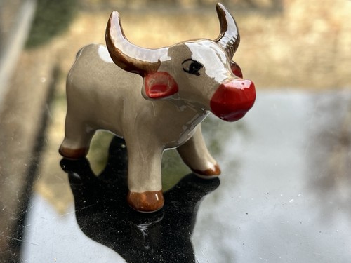Handmade glazed ceramic bull - handmade,