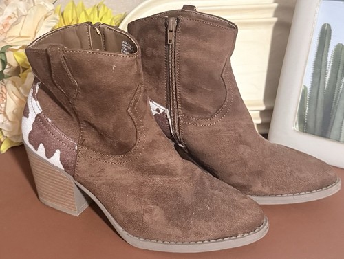 Sugar cowboy tan booties - cowboy, cow