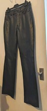 Ladies M&S Faux Leather PVC Straight Leg Jeans Size 10. 28" Waist 31" Leg 