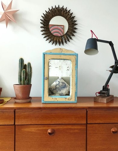 Mirrored bathroom cabinet - bathroom,