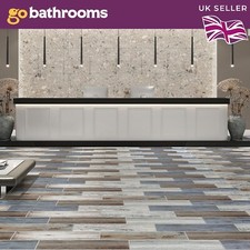 Jay Wood Effect Rustic Anti Slip Porcelain Floor Tile Reclaimed Mix 15x60cm Box