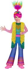 Girls Poppy Trolls Movie 2 World Tour Finale Kids  Book Fancy Dress Costume&Wig